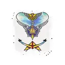 symmetrical throat piece tattoo design idea