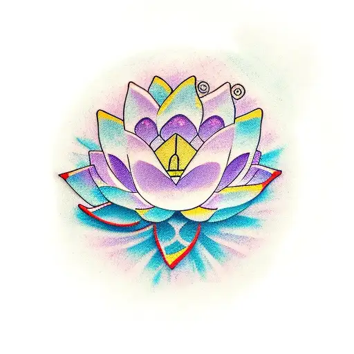 Open hands forming a lotus flower tattoo design idea