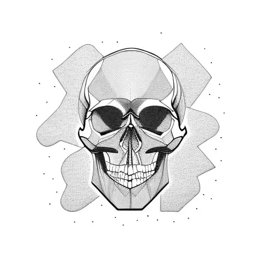 skull trail running and tree tattoo design idea