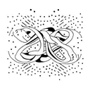 Infinity Symbol as guitars body and morse code of number 7 as fretboard tattoo design idea