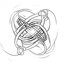 Infinity Symbol as guitars body and morse code of number 7 as fretboard tattoo design idea