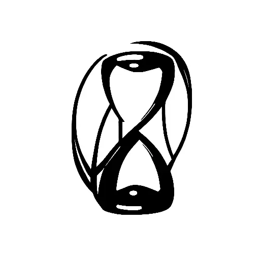 Hourglass with memento mori writing tattoo design idea