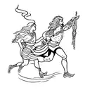 Orpheus And Eurydice Running tattoo design idea