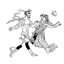 Orpheus And Eurydice Running tattoo design idea