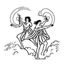 Orpheus And Eurydice Escaping tattoo design idea
