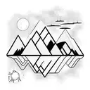 Mountain Scene no shading  tattoo design idea