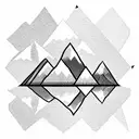 Mountain Scene no shading  tattoo design idea