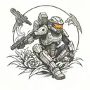 Halo odst feet first into hell tattoo design idea