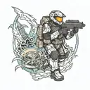 Halo odst feet first into hell tattoo design idea