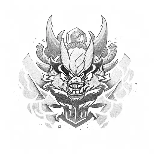 Combine the weapons of Ornn, Poppy, and Gnar into a powerful and intricate sleeve tattoo. tattoo design idea