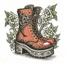 manly platform boots tattoo design idea