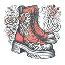 manly platform boots tattoo design idea