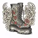 manly platform boots tattoo design idea