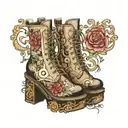 feminine platform boots tattoo design idea