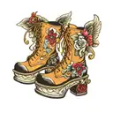feminine platform boots tattoo design idea