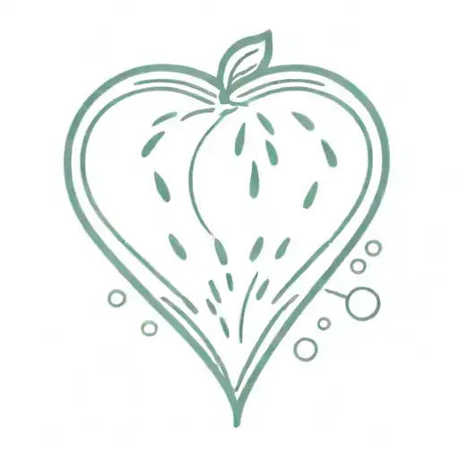 heart shaped watermelon tattoo design idea