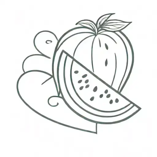 heart shaped watermelon tattoo design idea