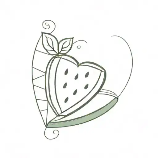 watermelon heart shape  tattoo design idea