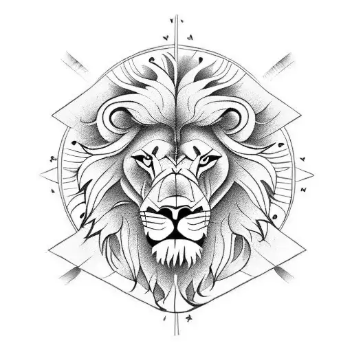 lion football family Viking compass tattoo design idea
