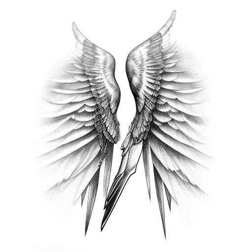 long bird wing forearm tattoo design idea