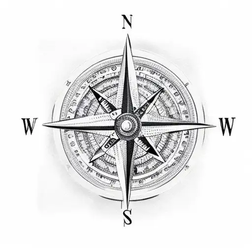 compass and YNWA tattoo design idea