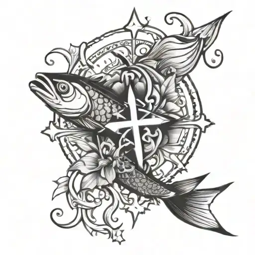 Im creating a forearm tattoo with a cross, a little fish, a girls name callie and my last name Kekua tattoo design idea