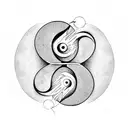 Ying yang with elements of earth and nature tattoo design idea