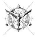 Sagittarius in pentagon tattoo design idea