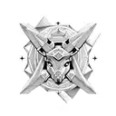 Sagittarius in pentagon with jasmine tattoo design idea