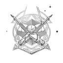 Sagittarius in pentagon with jasmine tattoo design idea