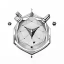 Sagittarius in pentagon tattoo design idea