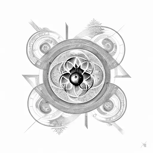 Tree of Life, space, solar system, triskelion, flower of life, metatron cube tattoo design idea