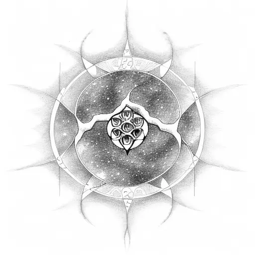 Tree of Life, space, solar system, triskelion, flower of life, metatron cube tattoo design idea