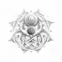 Tree of Life, space, solar system, triskelion, flower of life, metatron cube tattoo design idea