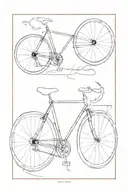  creates a symmetrical rectangular tattoo measuring 20 centimeters long with a bicycle and a pair of glasses tattoo design idea