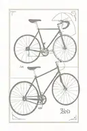  creates a symmetrical rectangular tattoo measuring 20 centimeters long with a bicycle and a pair of glasses tattoo design idea