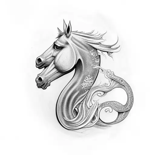 Kelpie ( Irish mythical human-eating water horse) tattoo design idea