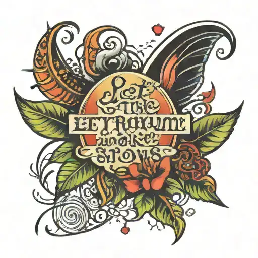 phrase that says "let the rhythm intuit, make it spicy so that love flows" tattoo design idea