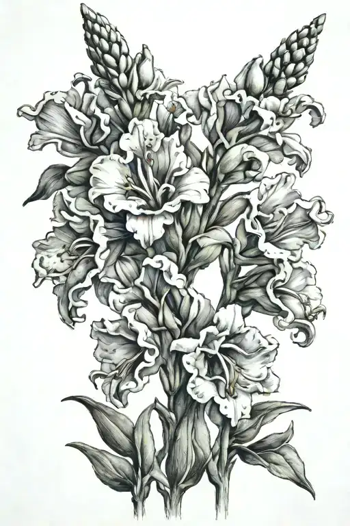 snapdragon flower tattoo design idea