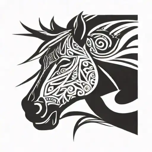 horse head tattoo inspired tattoo design idea