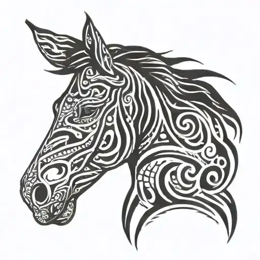 horse head tattoo tattoo design idea