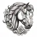 horse head tattoo design idea