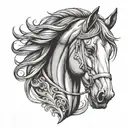 horse head tattoo design idea