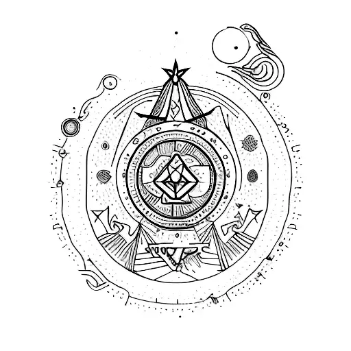 Constelacion de libra que contenga una estrella, el contorno de la isla de tenerife, una strelitzia, la letra E tattoo design idea