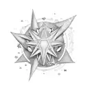 Constelacion de libra que contenga una estrella, el contorno de la isla de tenerife, una strelitzia, la letra E tattoo design idea