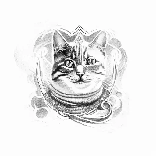 The name Olga in the Cyrillic alphabet with cute cat hands on the top right and left corner tattoo design idea