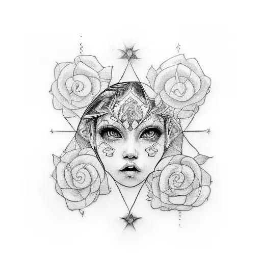Create a tattoo featuring a symbolic representation of your baby girl and wife, intertwined with elements of software engineering tattoo design idea