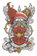 red engineer castle and Command Sergeant Major rank tattoo design idea