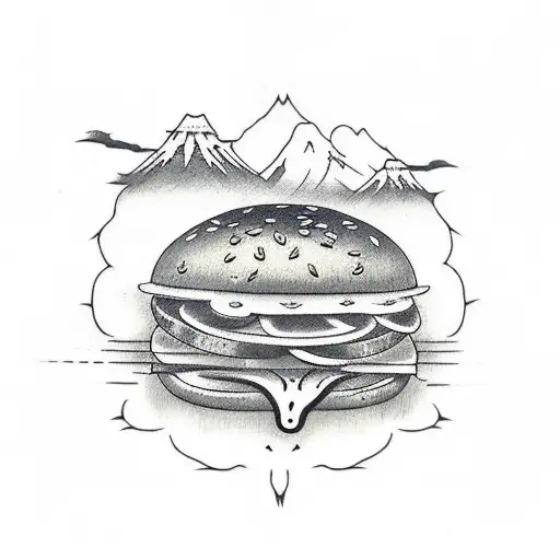 hamburger tattoo design idea