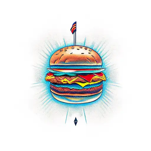 hamburger tattoo design idea